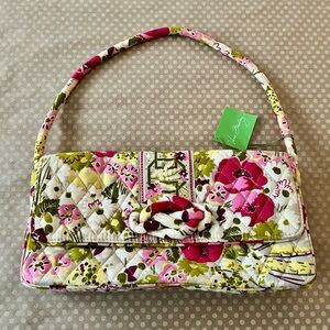 Vera Bradley Pink and Green Floral Quilted Shoulder Bag